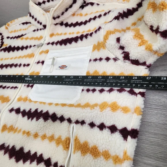 Dickies Falkville Jacket Size 2XL Aztec Print Faux Sherpa Full Zip Chest Pocket - Picture 8 of 10